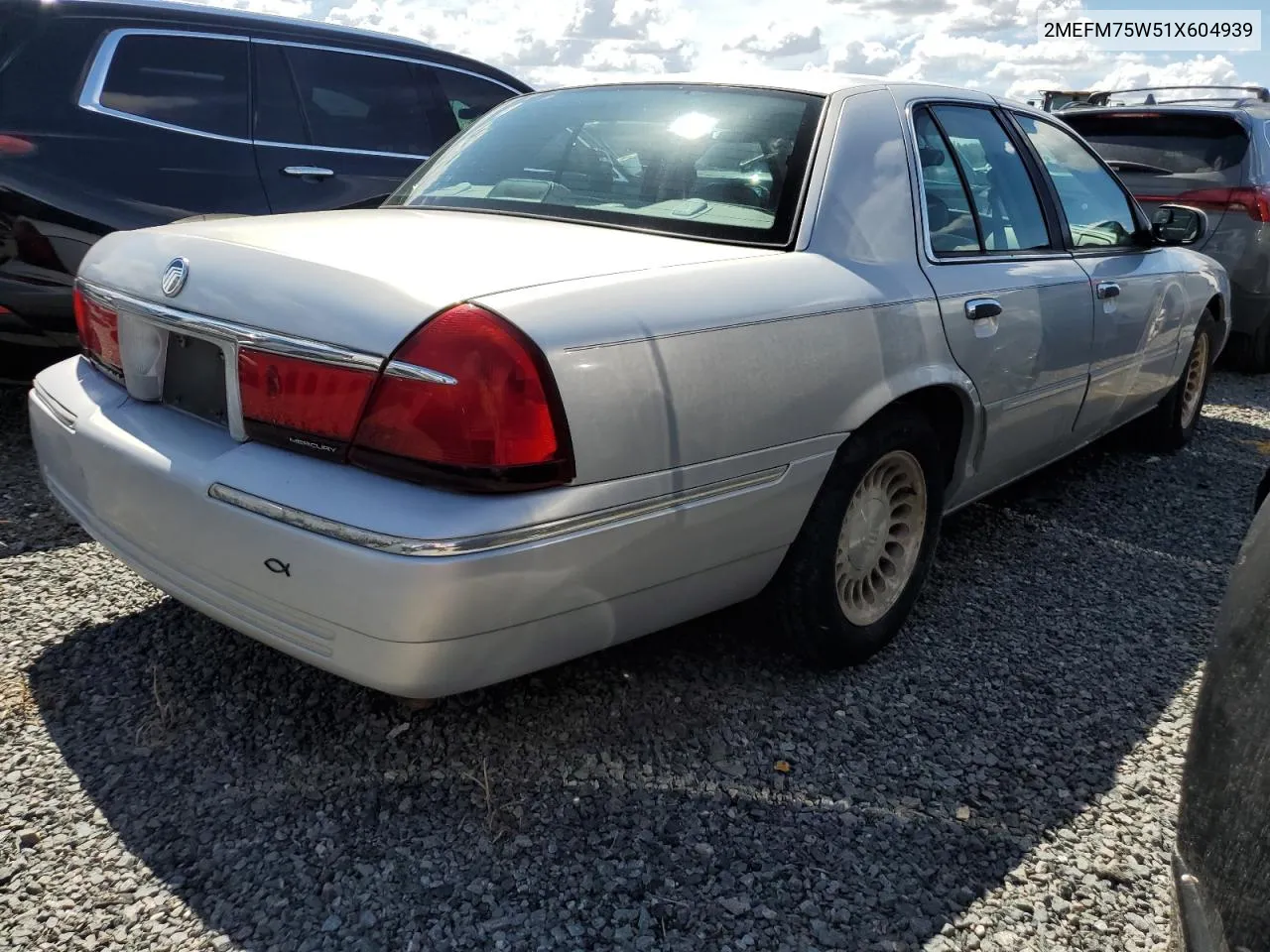 2001 Mercury Grand Marquis Ls VIN: 2MEFM75W51X604939 Lot: 74739604