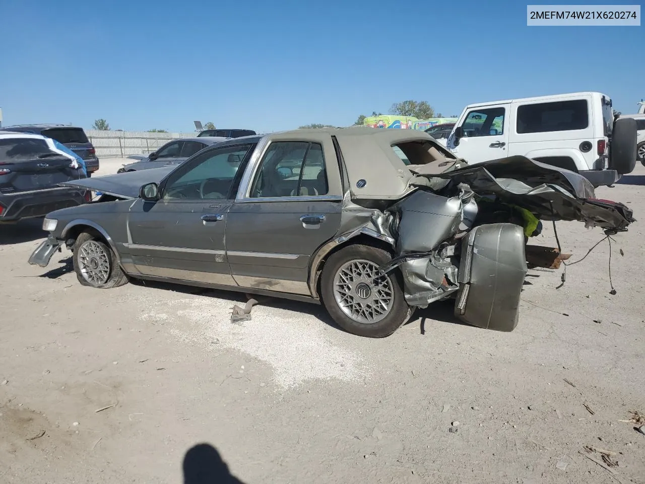 2001 Mercury Grand Marquis Gs VIN: 2MEFM74W21X620274 Lot: 74815124