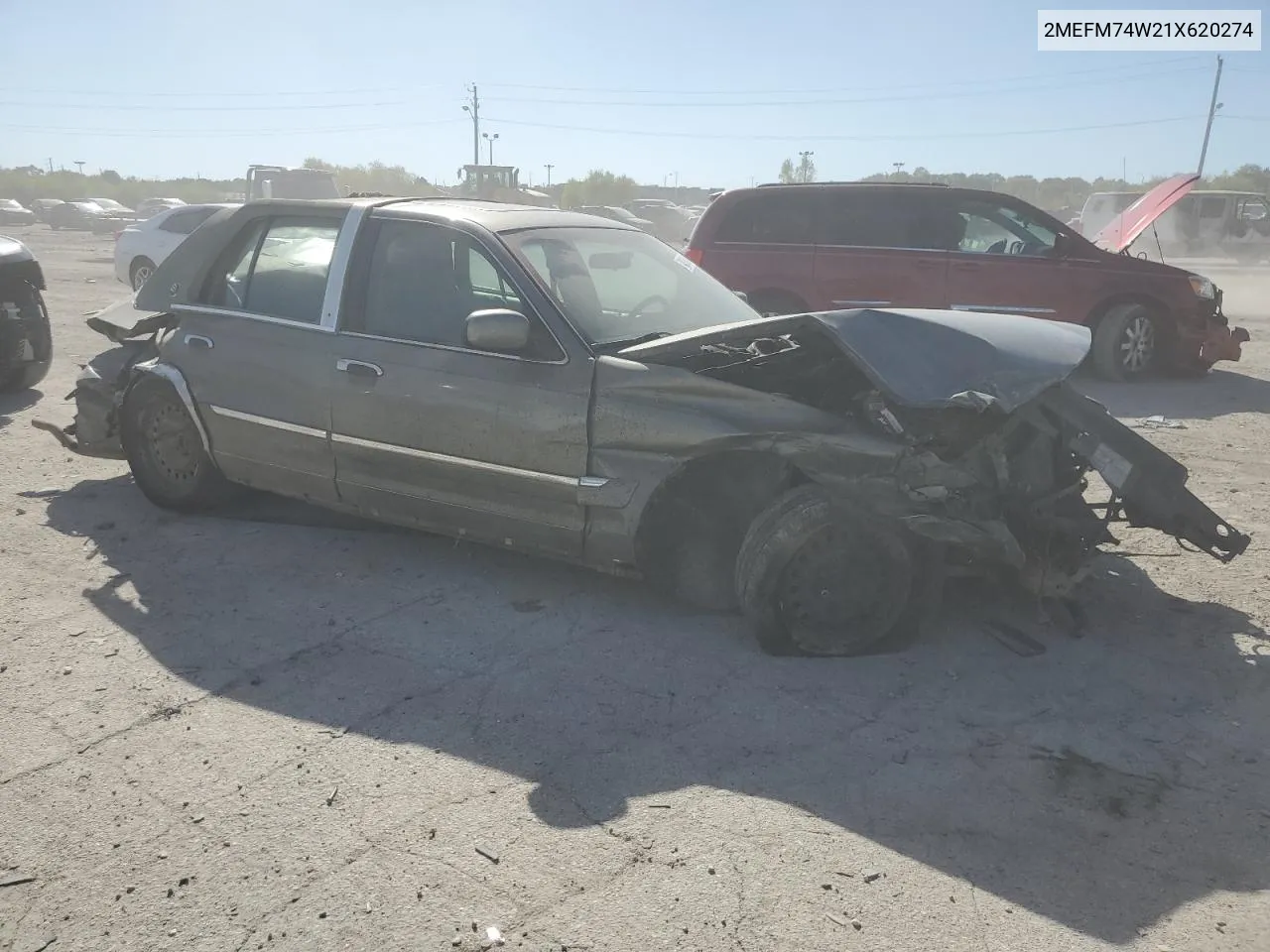 2001 Mercury Grand Marquis Gs VIN: 2MEFM74W21X620274 Lot: 74815124