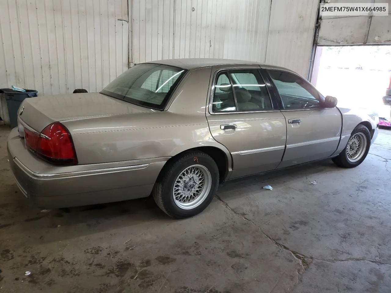 2001 Mercury Grand Marquis Ls VIN: 2MEFM75W41X664985 Lot: 75830424