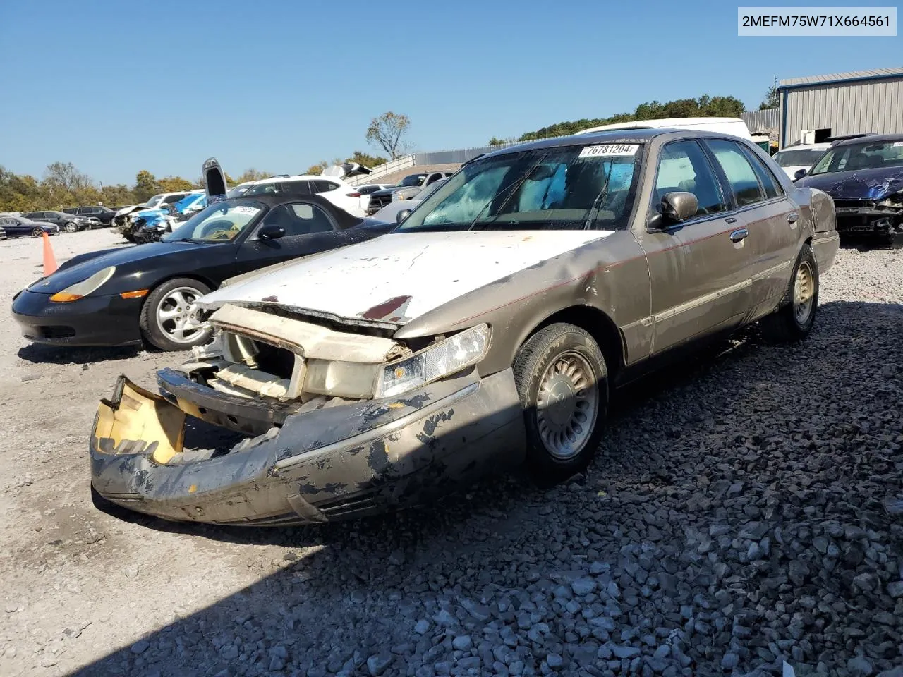 2001 Mercury Grand Marquis Ls VIN: 2MEFM75W71X664561 Lot: 76781204