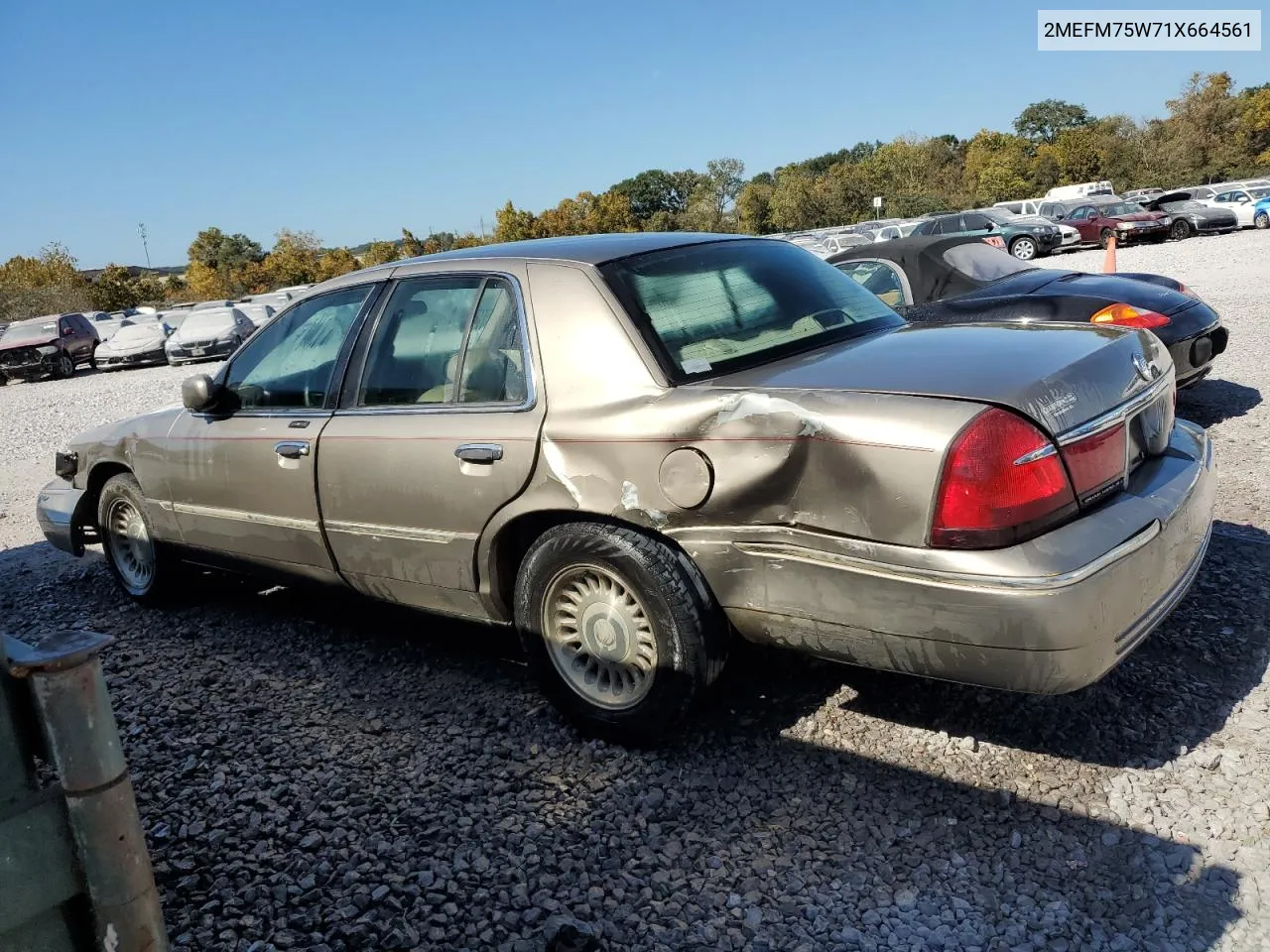 2001 Mercury Grand Marquis Ls VIN: 2MEFM75W71X664561 Lot: 76781204