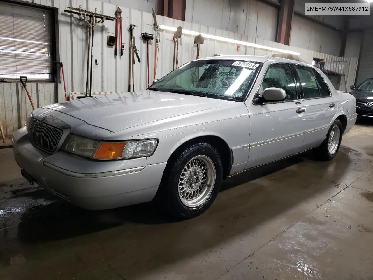 2001 Mercury Grand Marquis Ls VIN: 2MEFM75W41X687912 Lot: 76789154