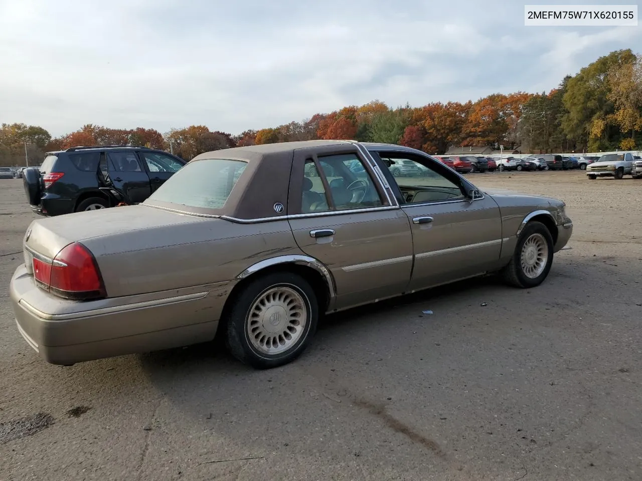 2001 Mercury Grand Marquis Ls VIN: 2MEFM75W71X620155 Lot: 77012504