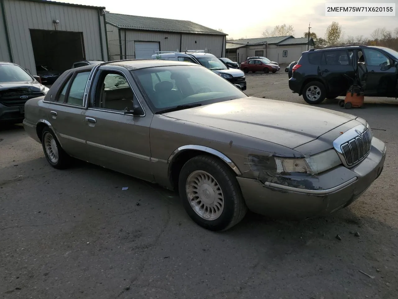 2001 Mercury Grand Marquis Ls VIN: 2MEFM75W71X620155 Lot: 77012504