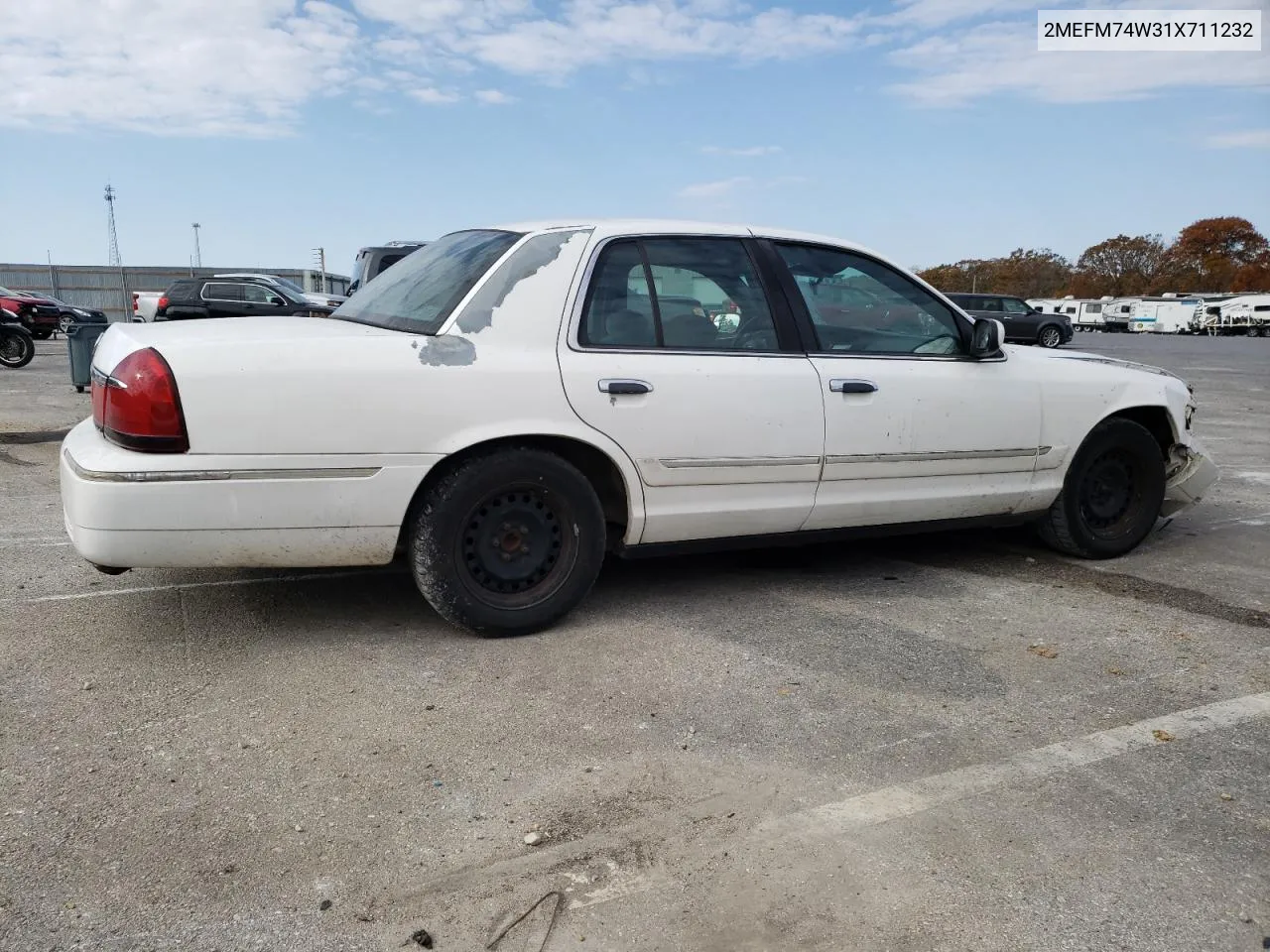 2001 Mercury Grand Marquis Gs VIN: 2MEFM74W31X711232 Lot: 77798354