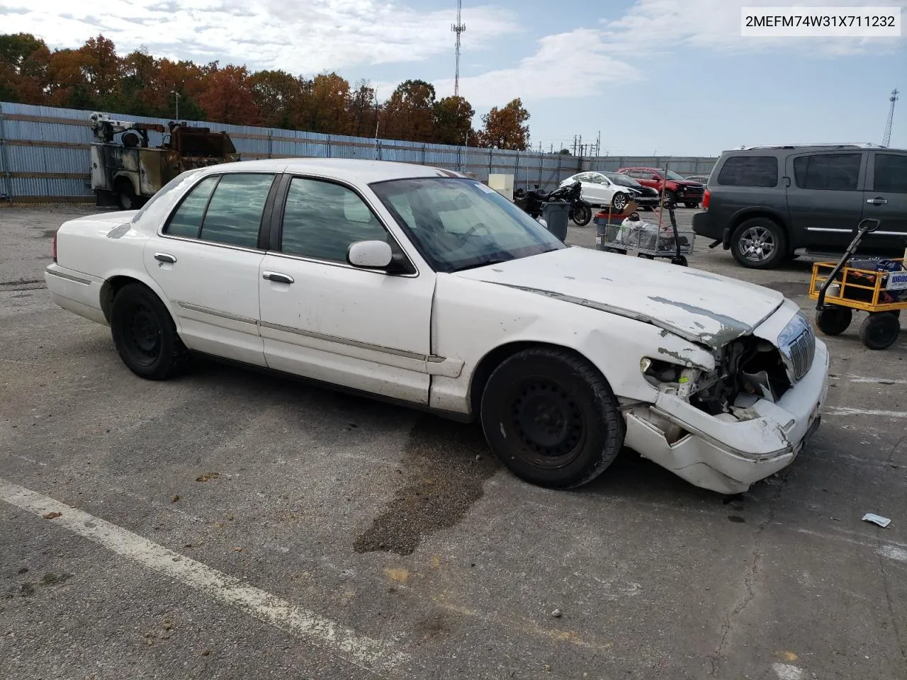 2001 Mercury Grand Marquis Gs VIN: 2MEFM74W31X711232 Lot: 77798354