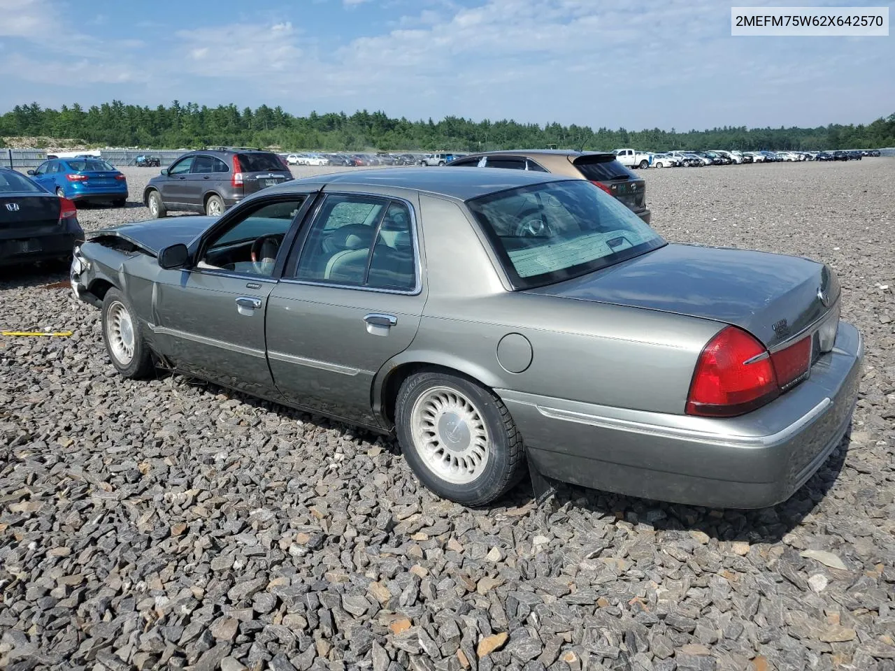 2002 Mercury Grand Marquis Ls VIN: 2MEFM75W62X642570 Lot: 61418514