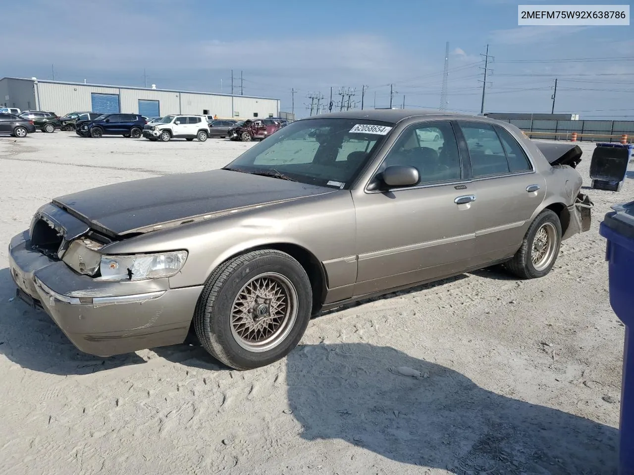 2002 Mercury Grand Marquis Ls VIN: 2MEFM75W92X638786 Lot: 62058654