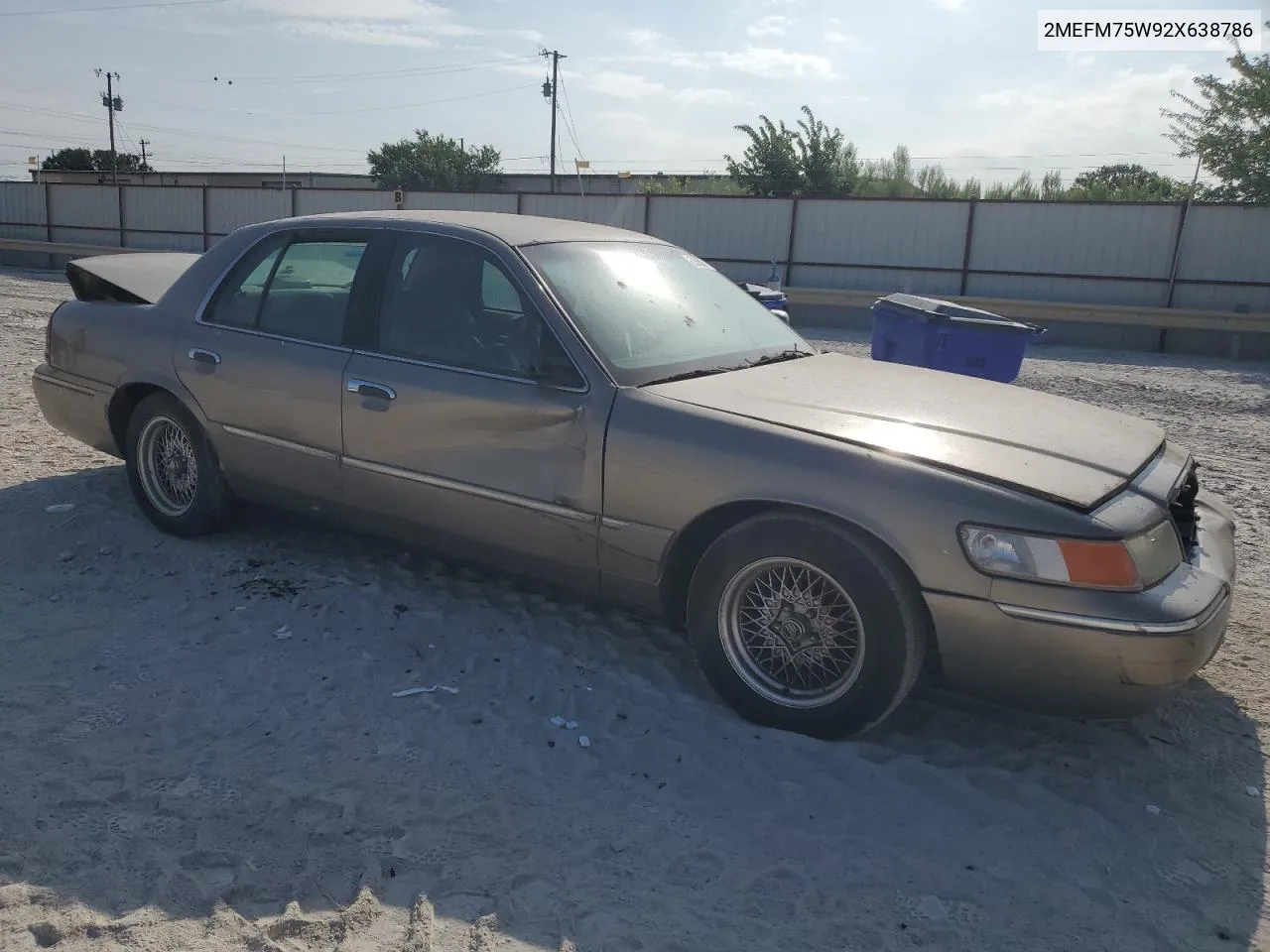 2002 Mercury Grand Marquis Ls VIN: 2MEFM75W92X638786 Lot: 62058654