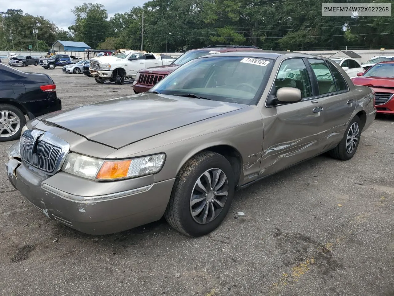 2002 Mercury Grand Marquis Gs VIN: 2MEFM74W72X627268 Lot: 71408924