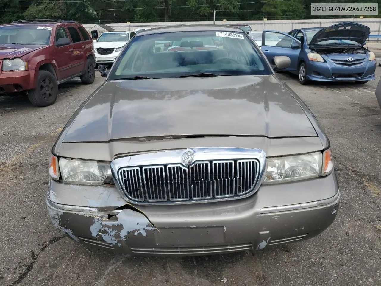 2002 Mercury Grand Marquis Gs VIN: 2MEFM74W72X627268 Lot: 71408924