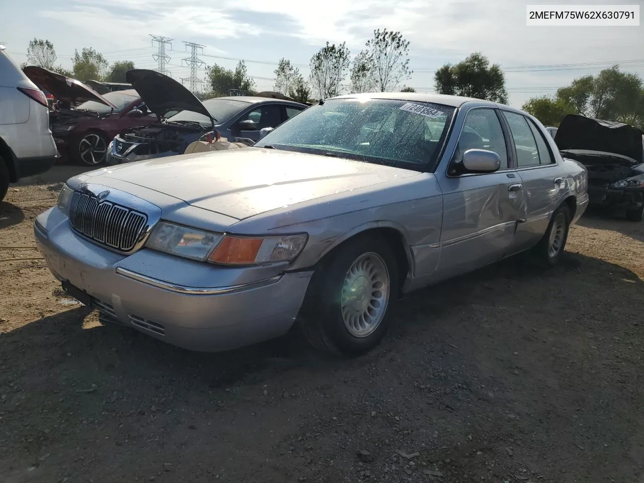 2002 Mercury Grand Marquis Ls VIN: 2MEFM75W62X630791 Lot: 72403564