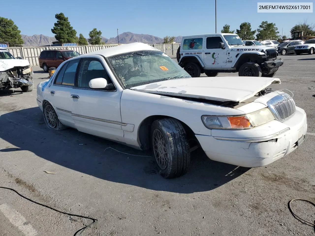 2002 Mercury Grand Marquis Gs VIN: 2MEFM74W52X617001 Lot: 73542514