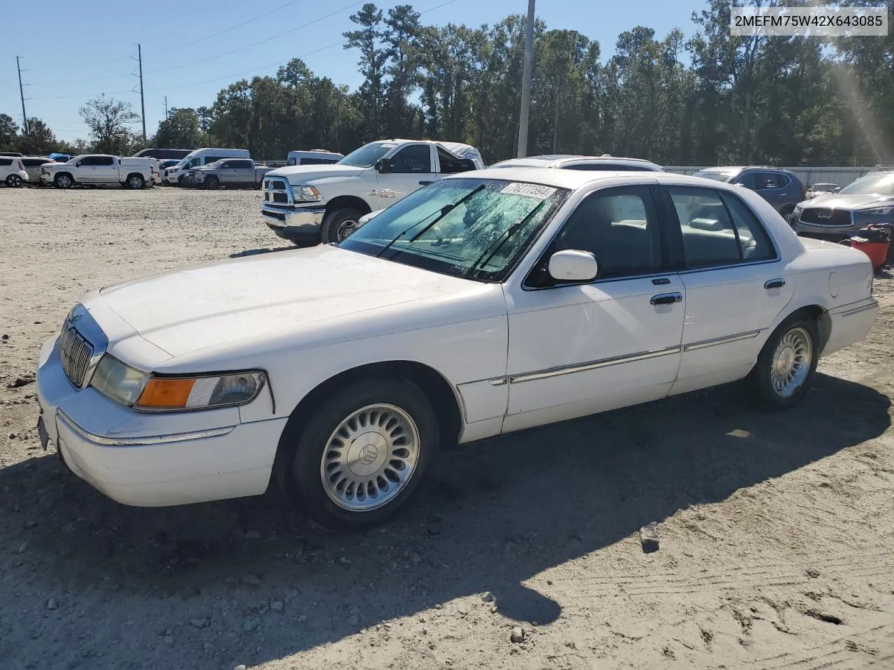 2002 Mercury Grand Marquis Ls VIN: 2MEFM75W42X643085 Lot: 76277594