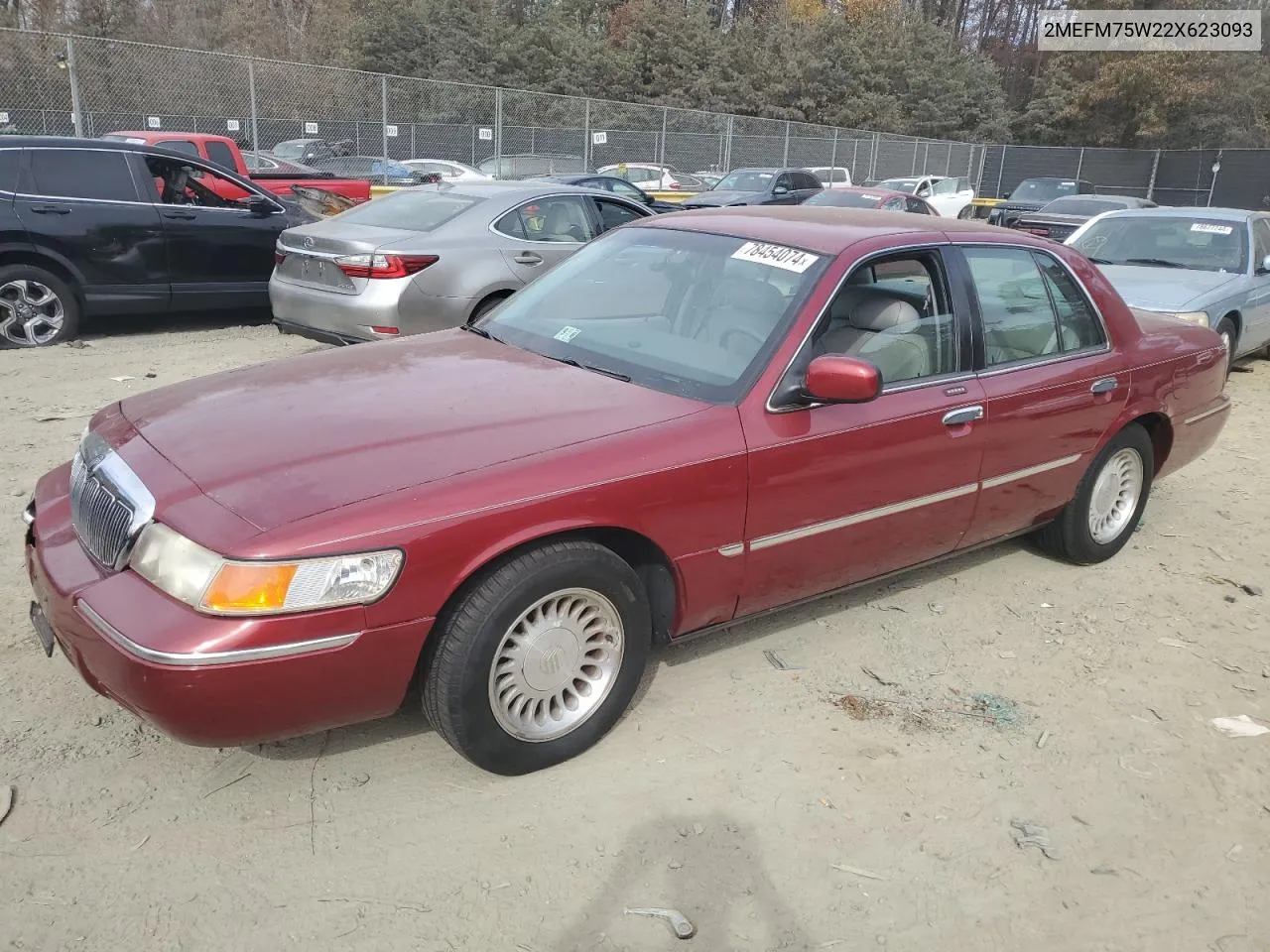 2002 Mercury Grand Marquis Ls VIN: 2MEFM75W22X623093 Lot: 78454074