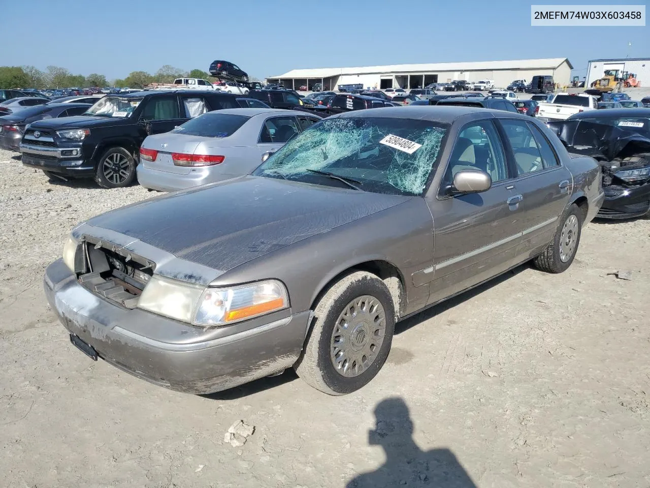 2003 Mercury Grand Marquis Gs VIN: 2MEFM74W03X603458 Lot: 50904804