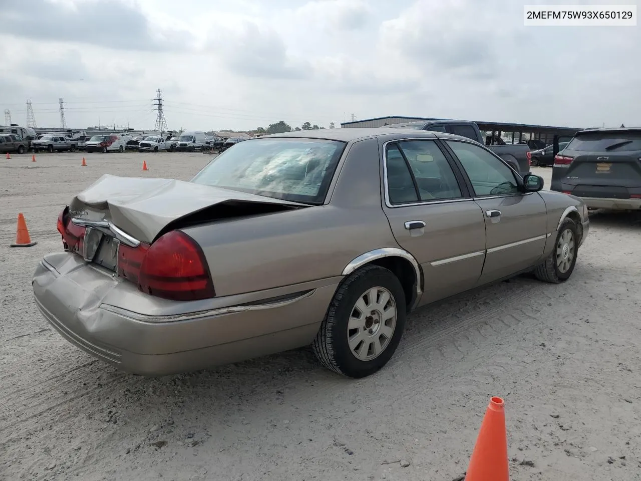 2003 Mercury Grand Marquis Ls VIN: 2MEFM75W93X650129 Lot: 55392614