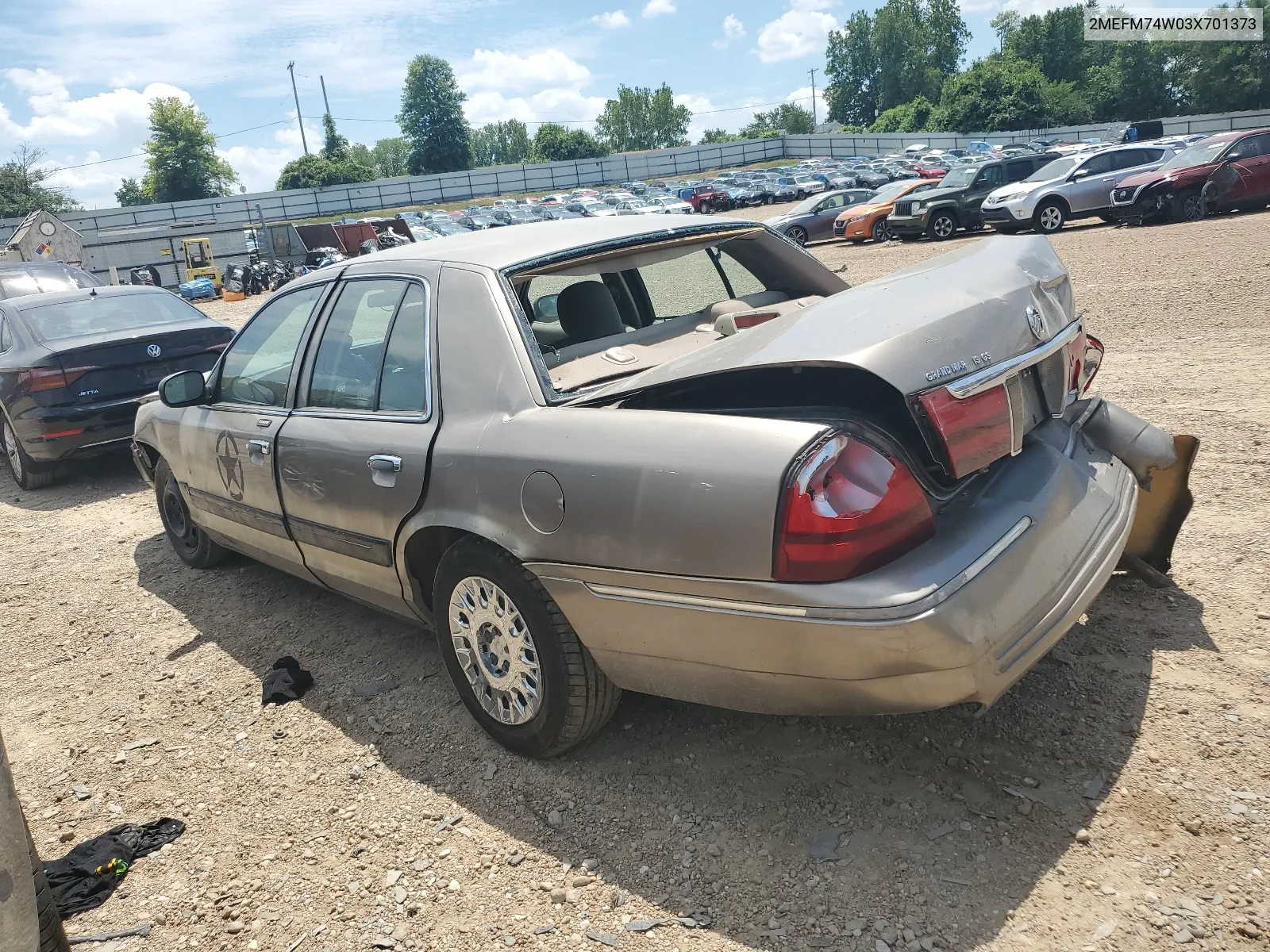 2003 Mercury Grand Marquis Gs VIN: 2MEFM74W03X701373 Lot: 60244344