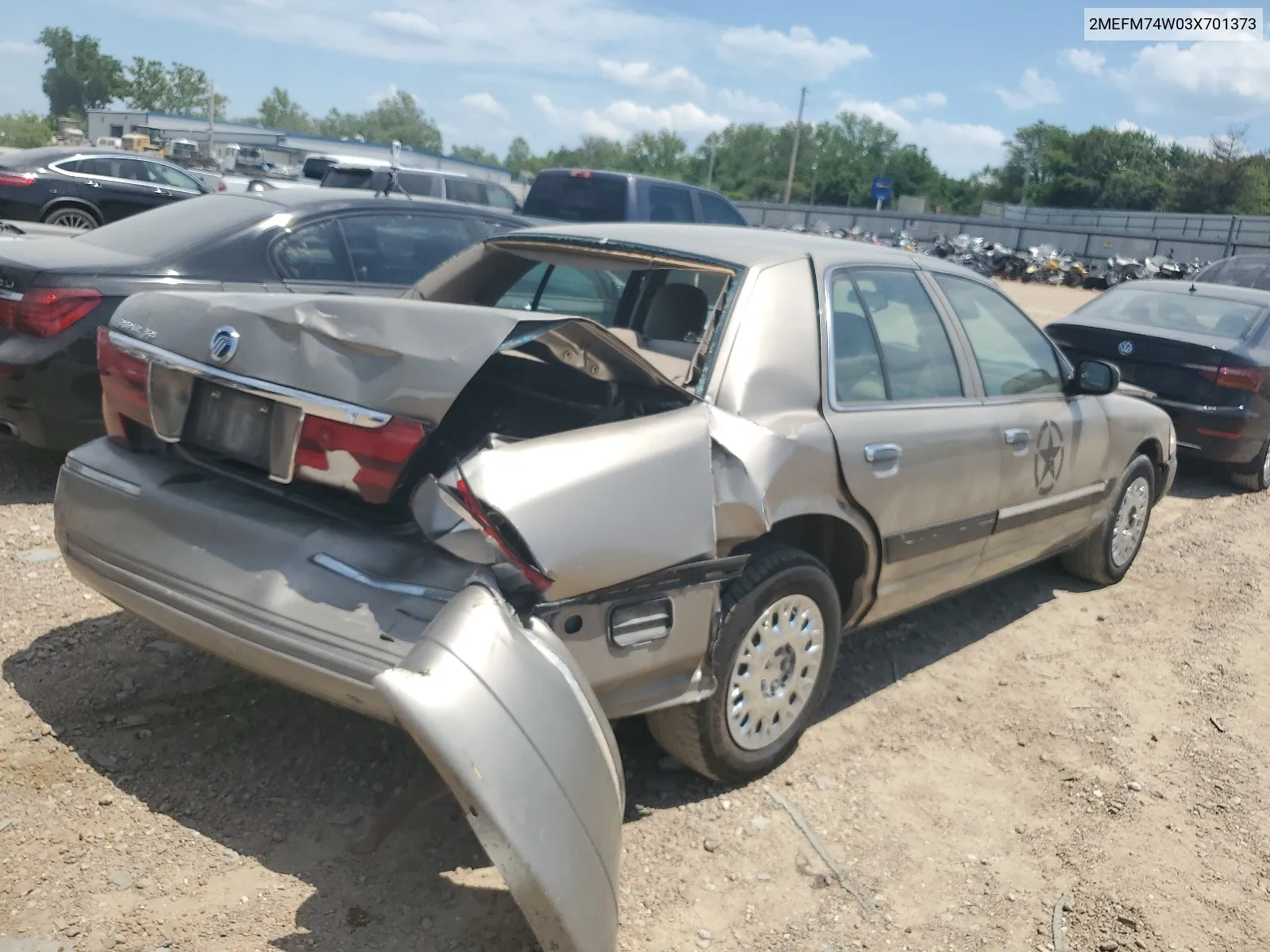 2003 Mercury Grand Marquis Gs VIN: 2MEFM74W03X701373 Lot: 60244344