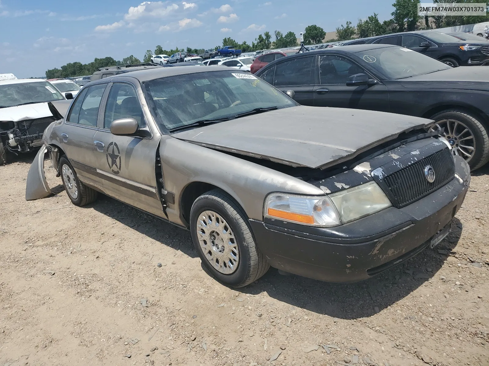 2003 Mercury Grand Marquis Gs VIN: 2MEFM74W03X701373 Lot: 60244344