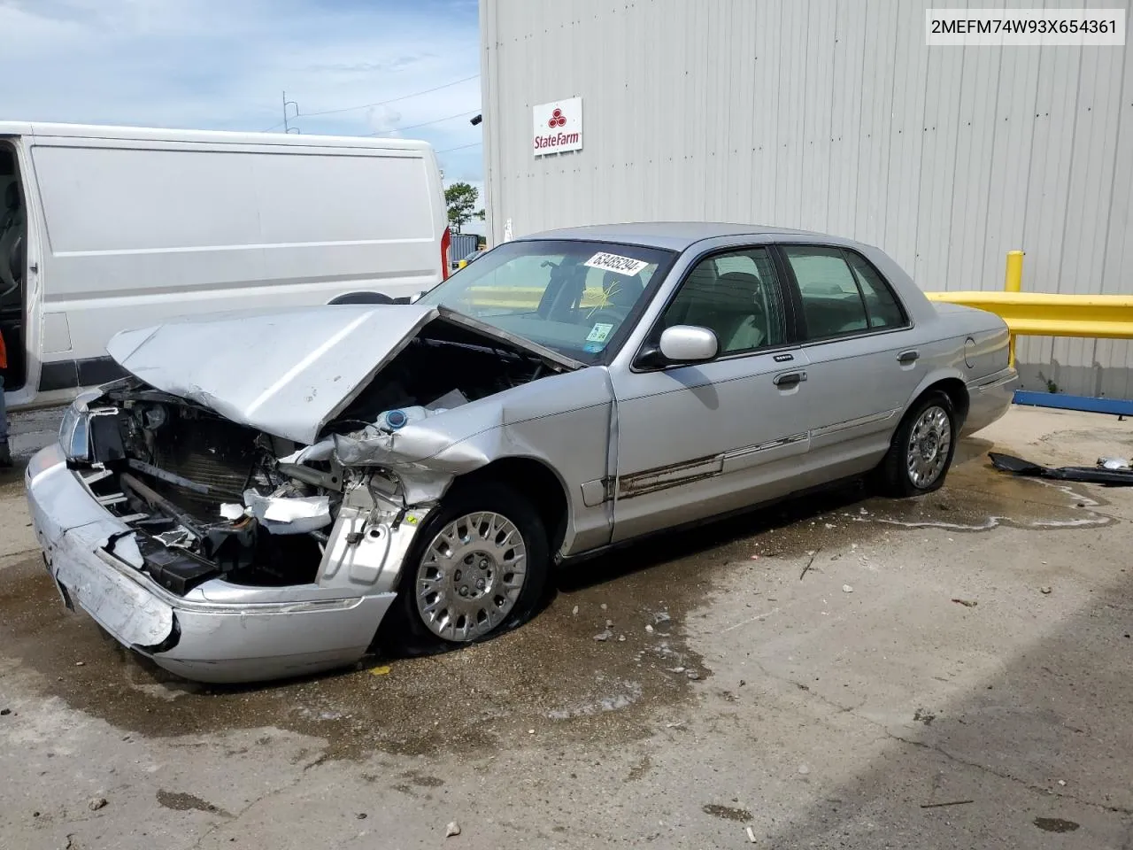 2003 Mercury Grand Marquis Gs VIN: 2MEFM74W93X654361 Lot: 63485294