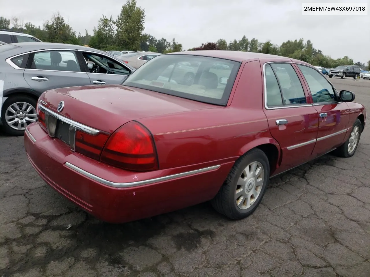 2003 Mercury Grand Marquis Ls VIN: 2MEFM75W43X697018 Lot: 65082334