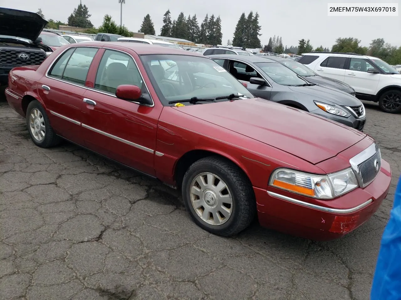 2003 Mercury Grand Marquis Ls VIN: 2MEFM75W43X697018 Lot: 65082334