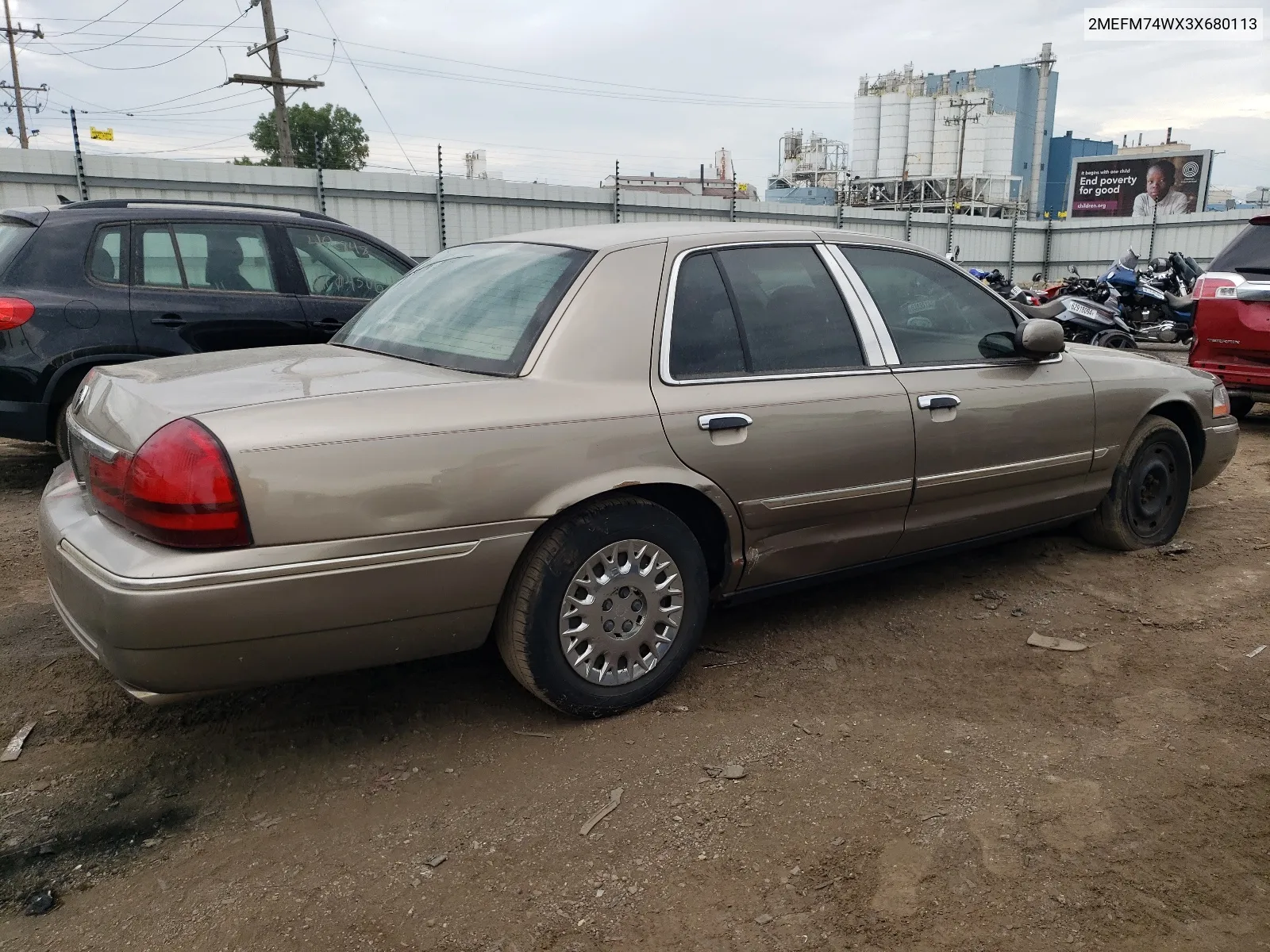 2003 Mercury Grand Marquis Gs VIN: 2MEFM74WX3X680113 Lot: 65446864