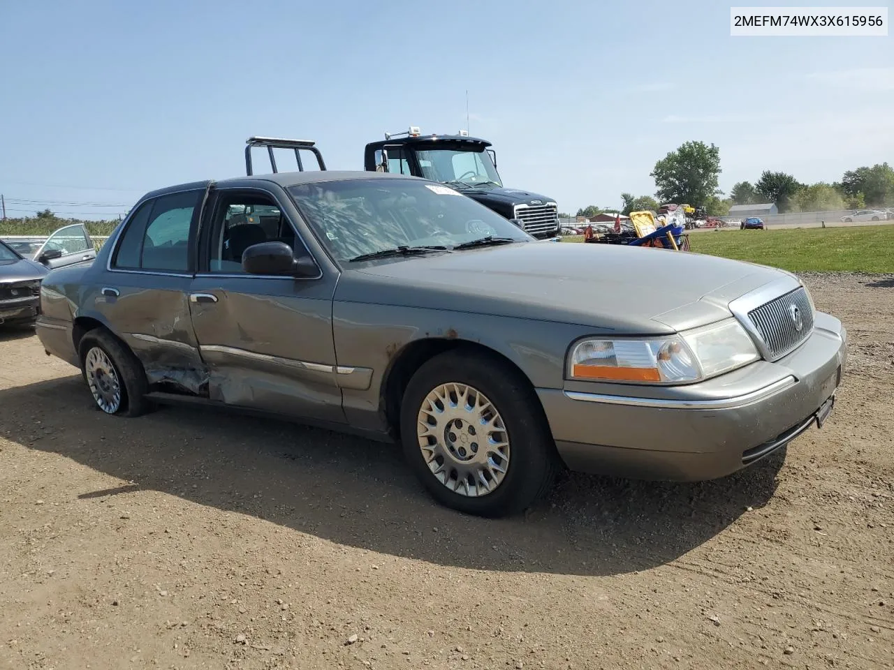 2003 Mercury Grand Marquis Gs VIN: 2MEFM74WX3X615956 Lot: 68770604