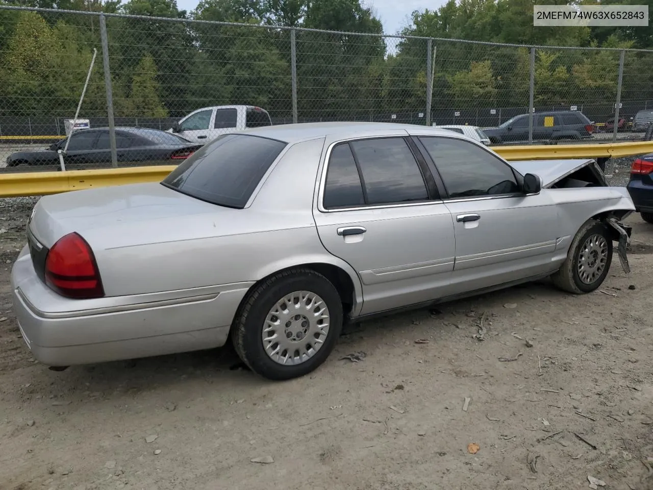 2003 Mercury Grand Marquis Gs VIN: 2MEFM74W63X652843 Lot: 69218794