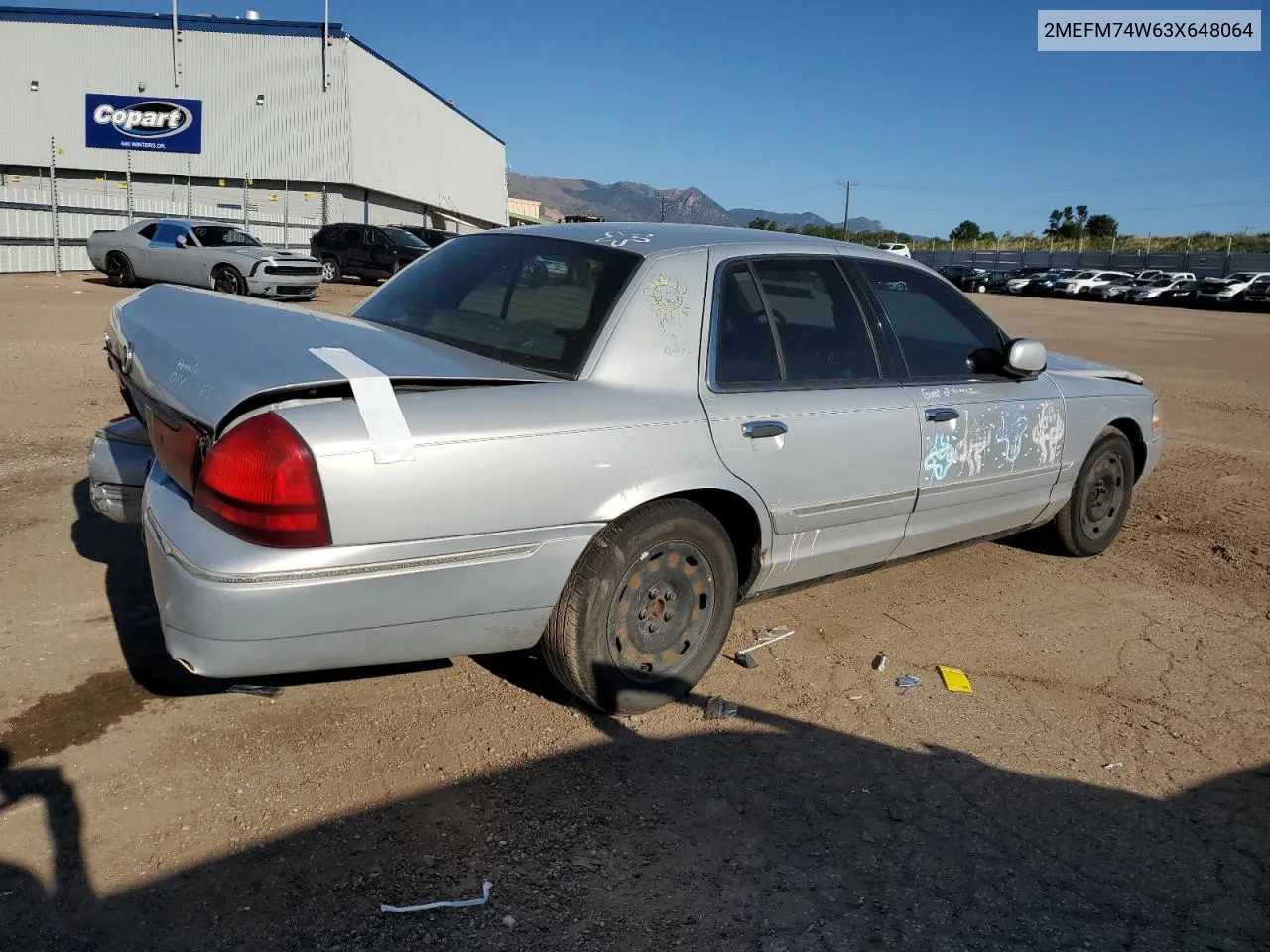 2003 Mercury Grand Marquis Gs VIN: 2MEFM74W63X648064 Lot: 69247284