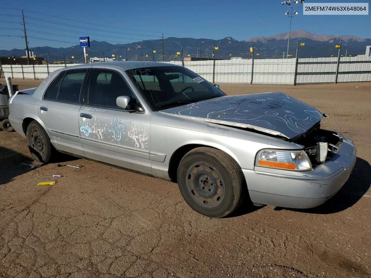 2003 Mercury Grand Marquis Gs VIN: 2MEFM74W63X648064 Lot: 69247284