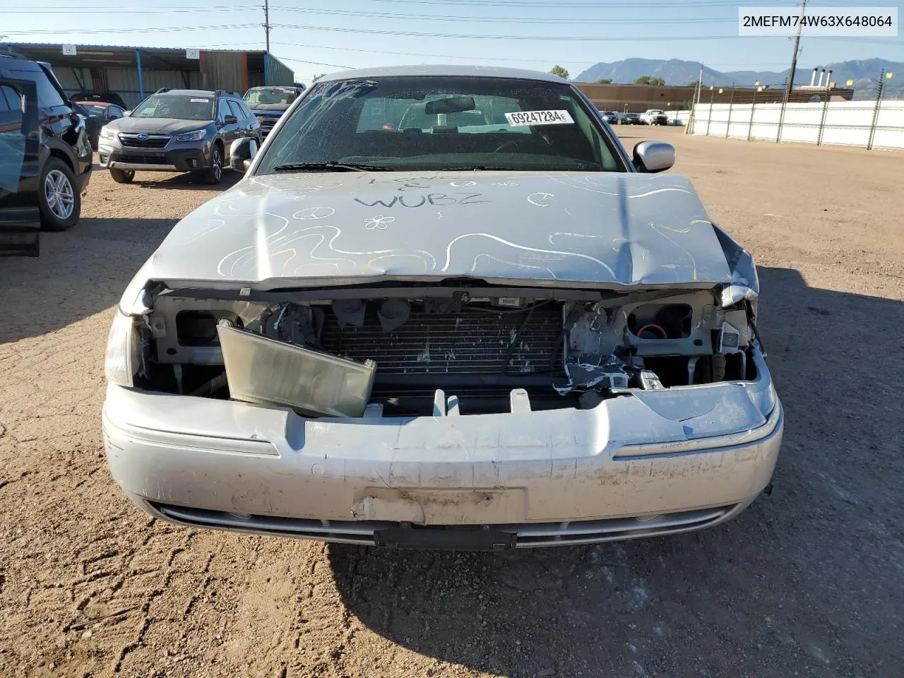 2003 Mercury Grand Marquis Gs VIN: 2MEFM74W63X648064 Lot: 69247284