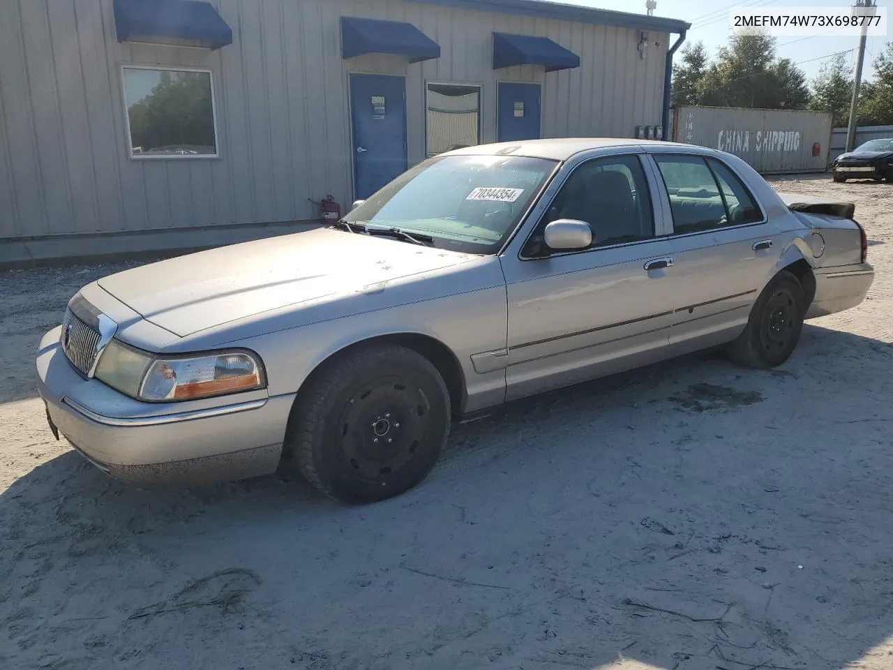 2003 Mercury Grand Marquis Gs VIN: 2MEFM74W73X698777 Lot: 70344354