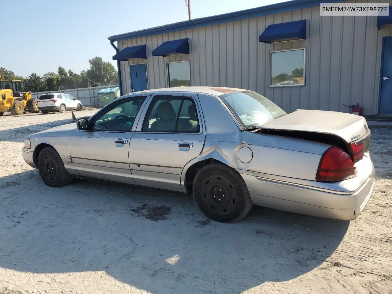 2003 Mercury Grand Marquis Gs VIN: 2MEFM74W73X698777 Lot: 70344354