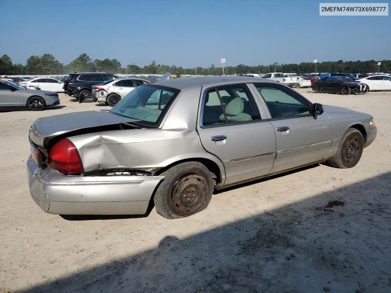 2003 Mercury Grand Marquis Gs VIN: 2MEFM74W73X698777 Lot: 70344354