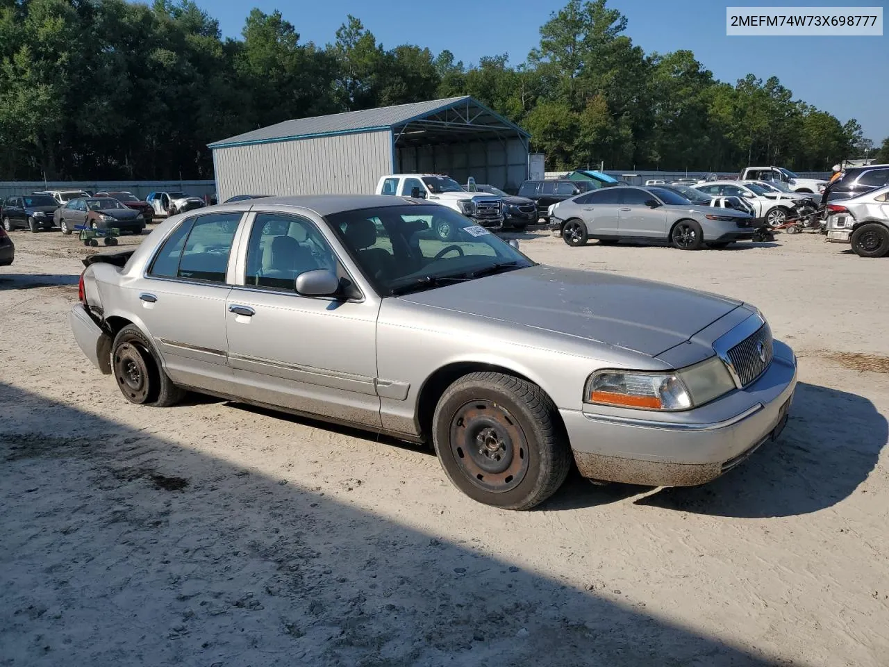 2003 Mercury Grand Marquis Gs VIN: 2MEFM74W73X698777 Lot: 70344354