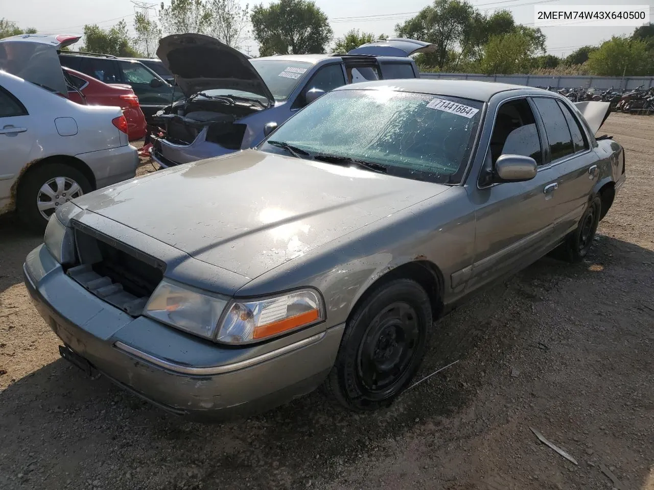 2003 Mercury Grand Marquis Gs VIN: 2MEFM74W43X640500 Lot: 71441664