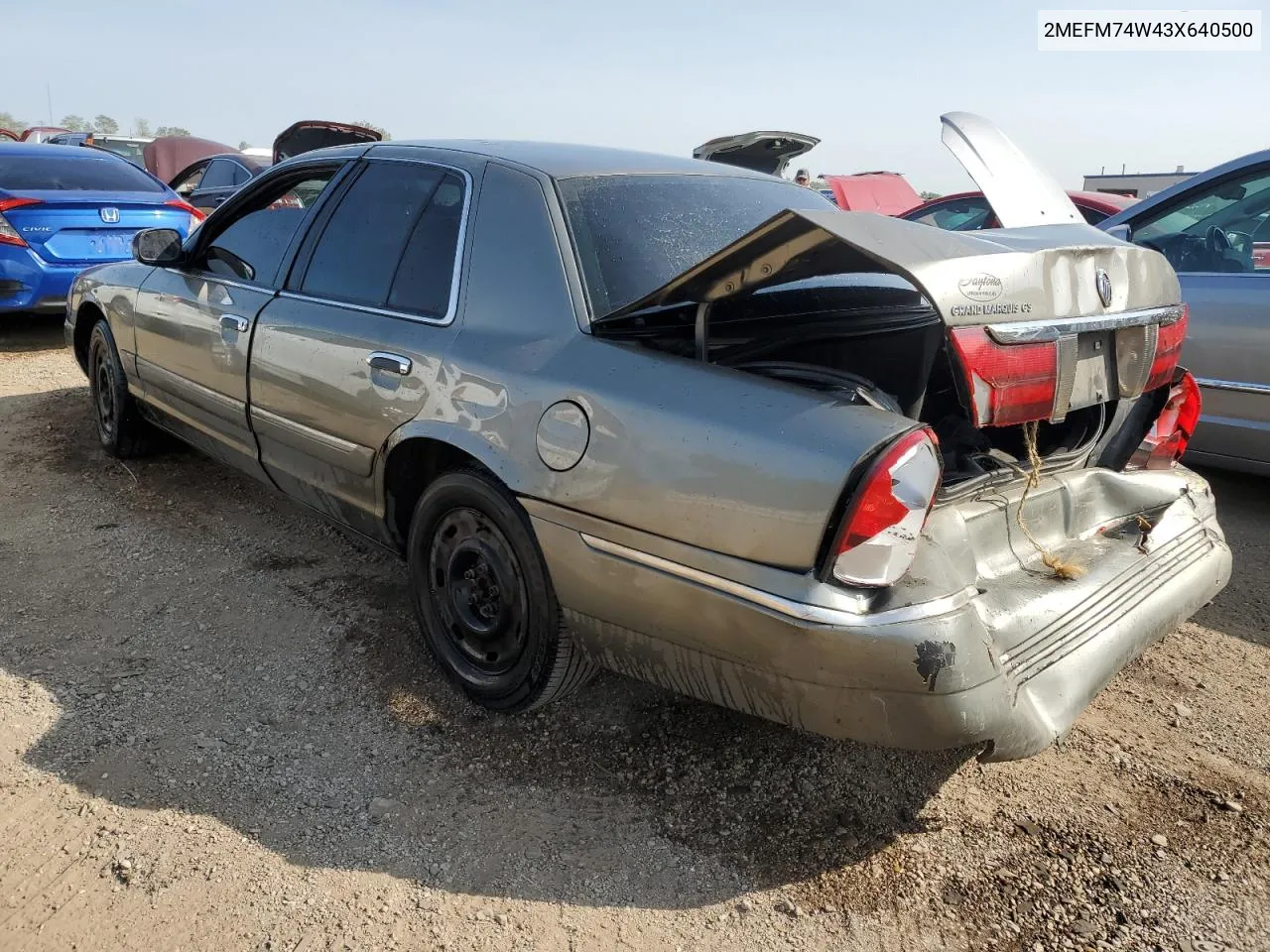 2003 Mercury Grand Marquis Gs VIN: 2MEFM74W43X640500 Lot: 71441664