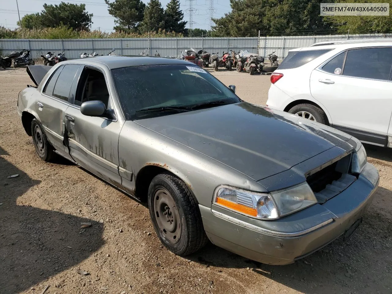 2003 Mercury Grand Marquis Gs VIN: 2MEFM74W43X640500 Lot: 71441664