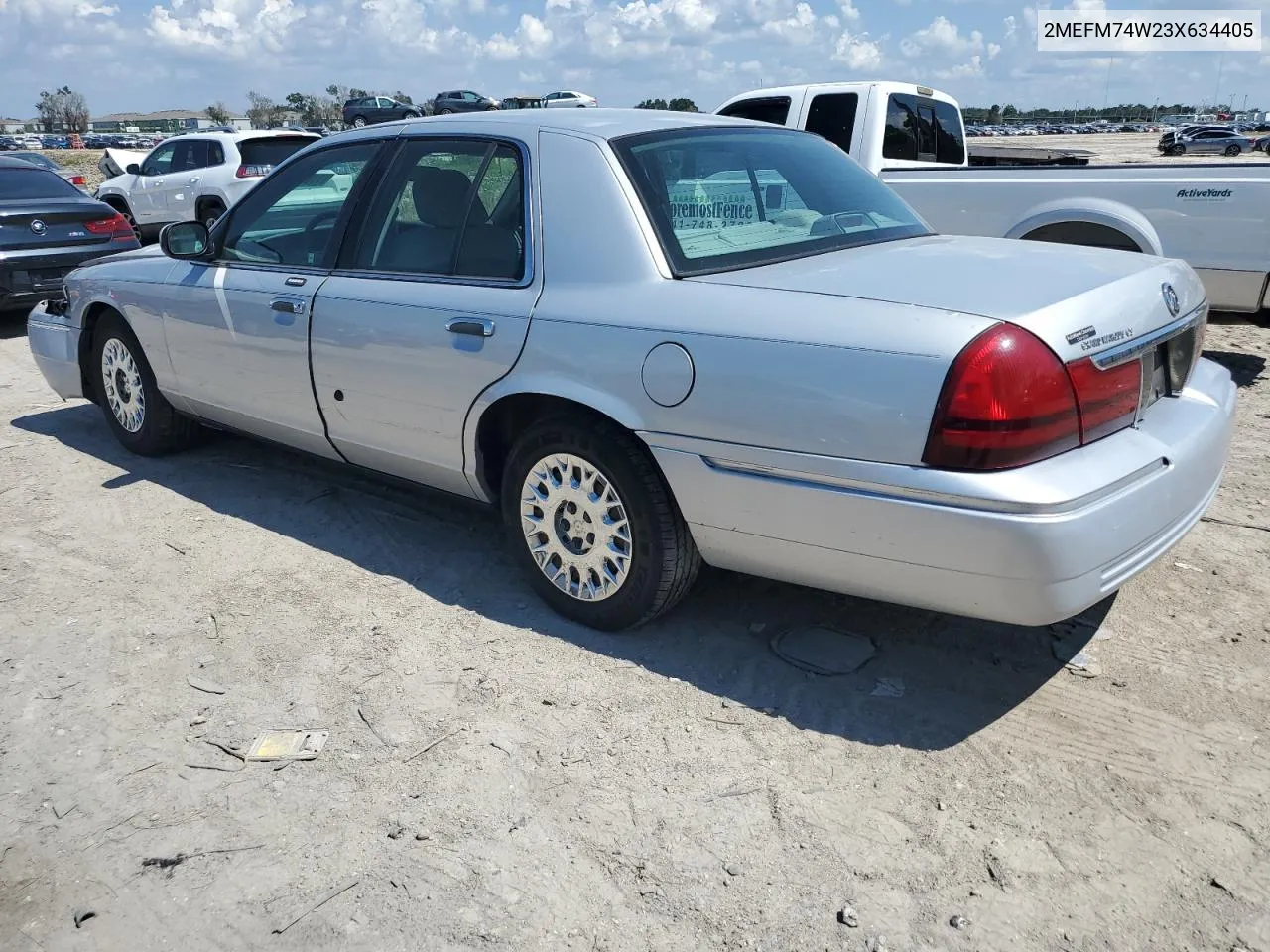 2003 Mercury Grand Marquis Gs VIN: 2MEFM74W23X634405 Lot: 71865414