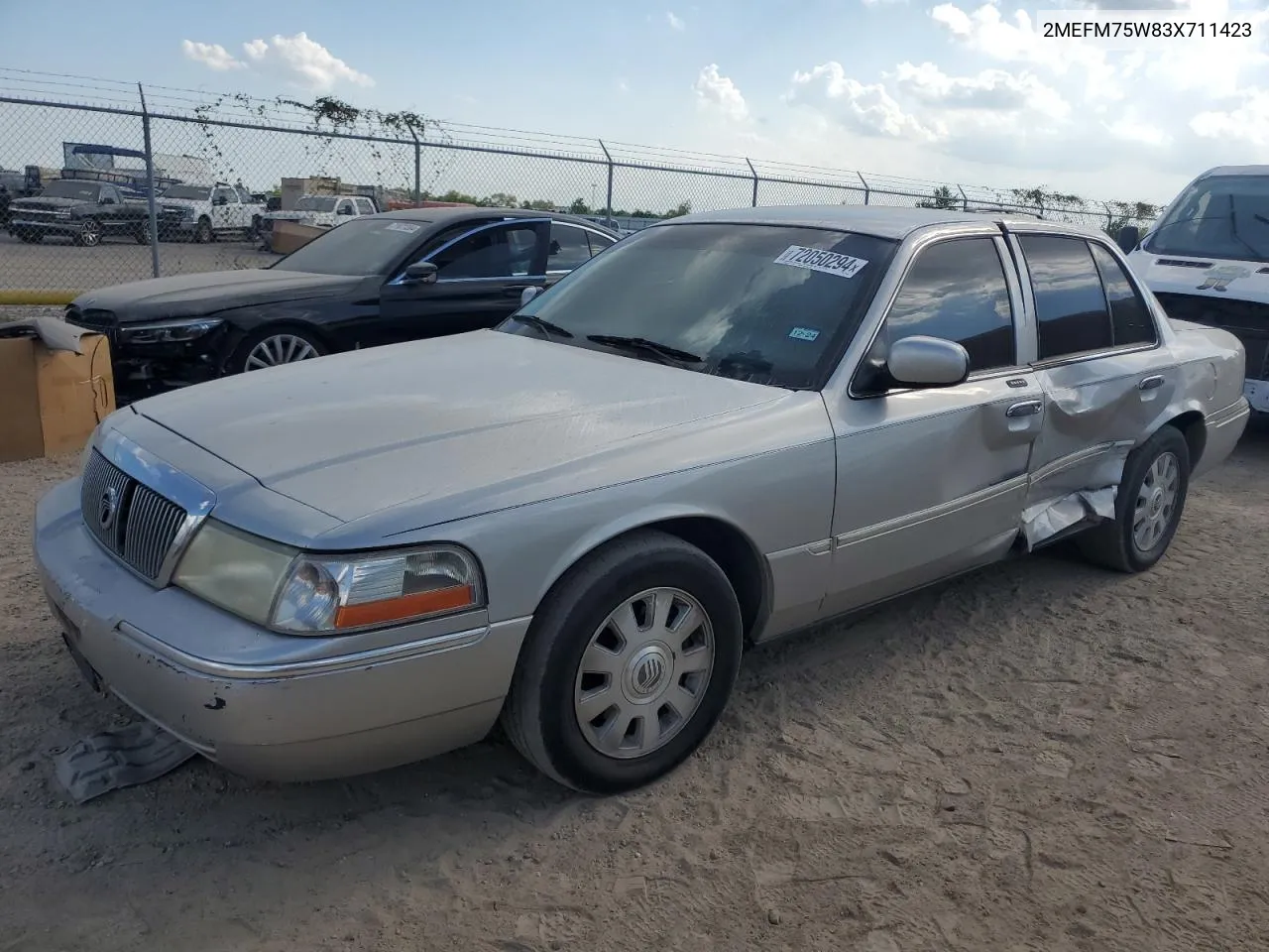 2003 Mercury Grand Marquis Ls VIN: 2MEFM75W83X711423 Lot: 72050294