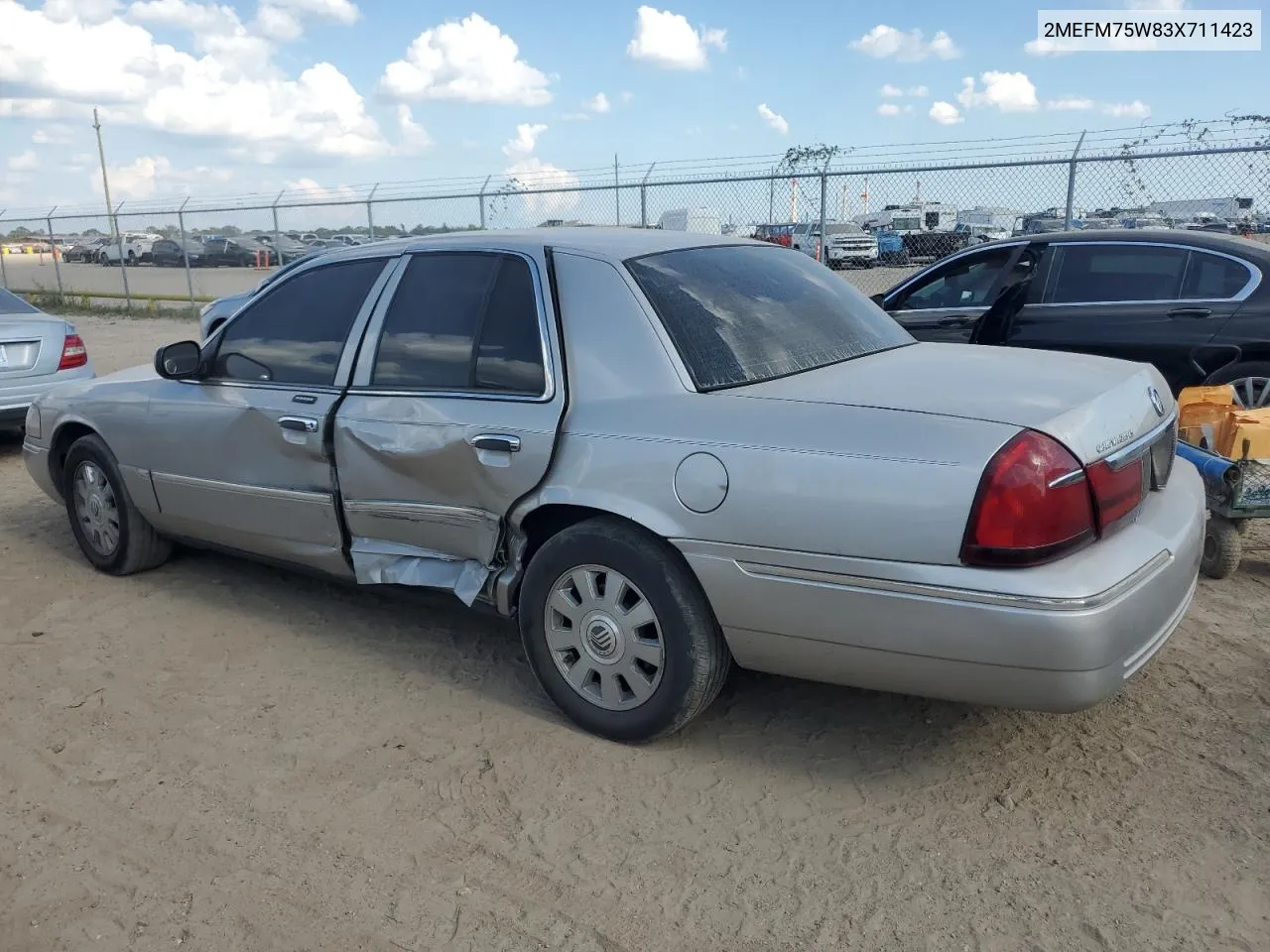 2003 Mercury Grand Marquis Ls VIN: 2MEFM75W83X711423 Lot: 72050294