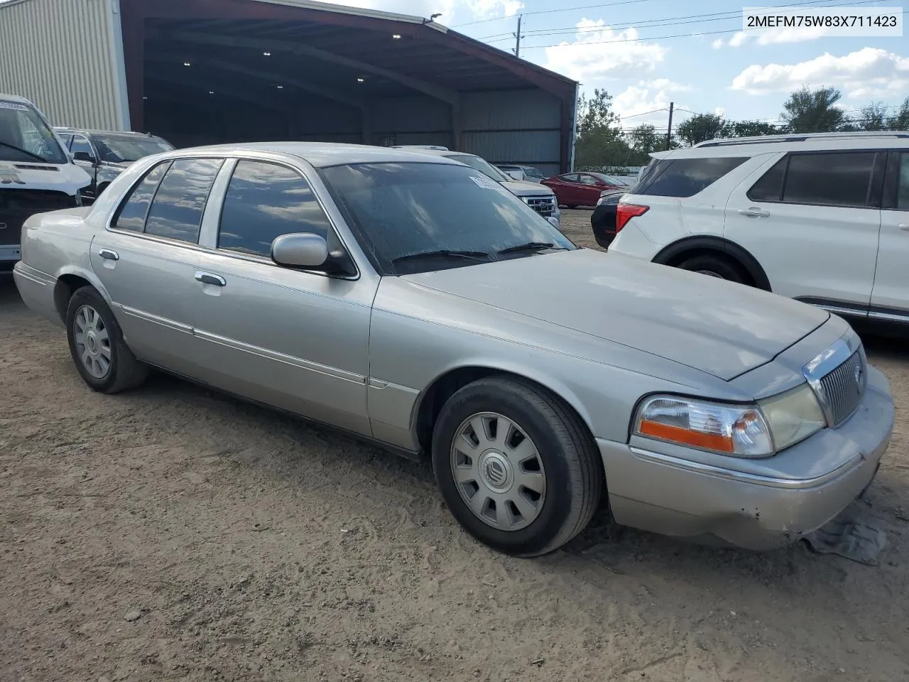 2003 Mercury Grand Marquis Ls VIN: 2MEFM75W83X711423 Lot: 72050294