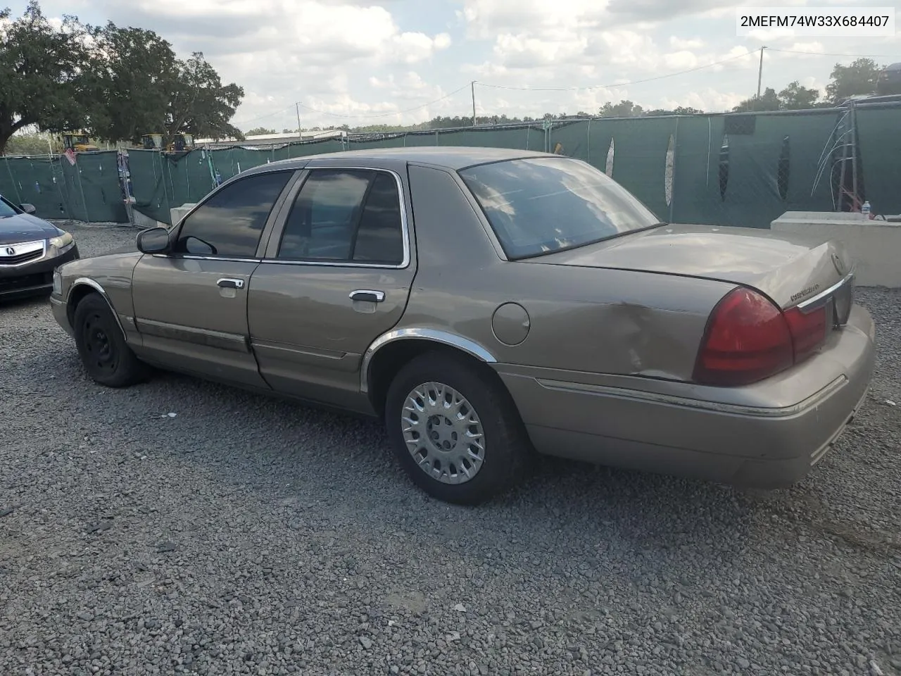 2003 Mercury Grand Marquis Gs VIN: 2MEFM74W33X684407 Lot: 72065994