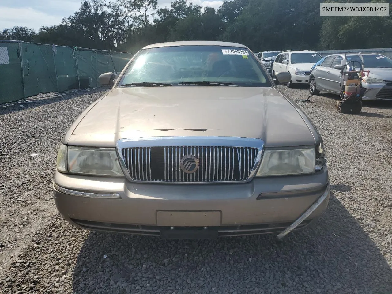 2003 Mercury Grand Marquis Gs VIN: 2MEFM74W33X684407 Lot: 72065994