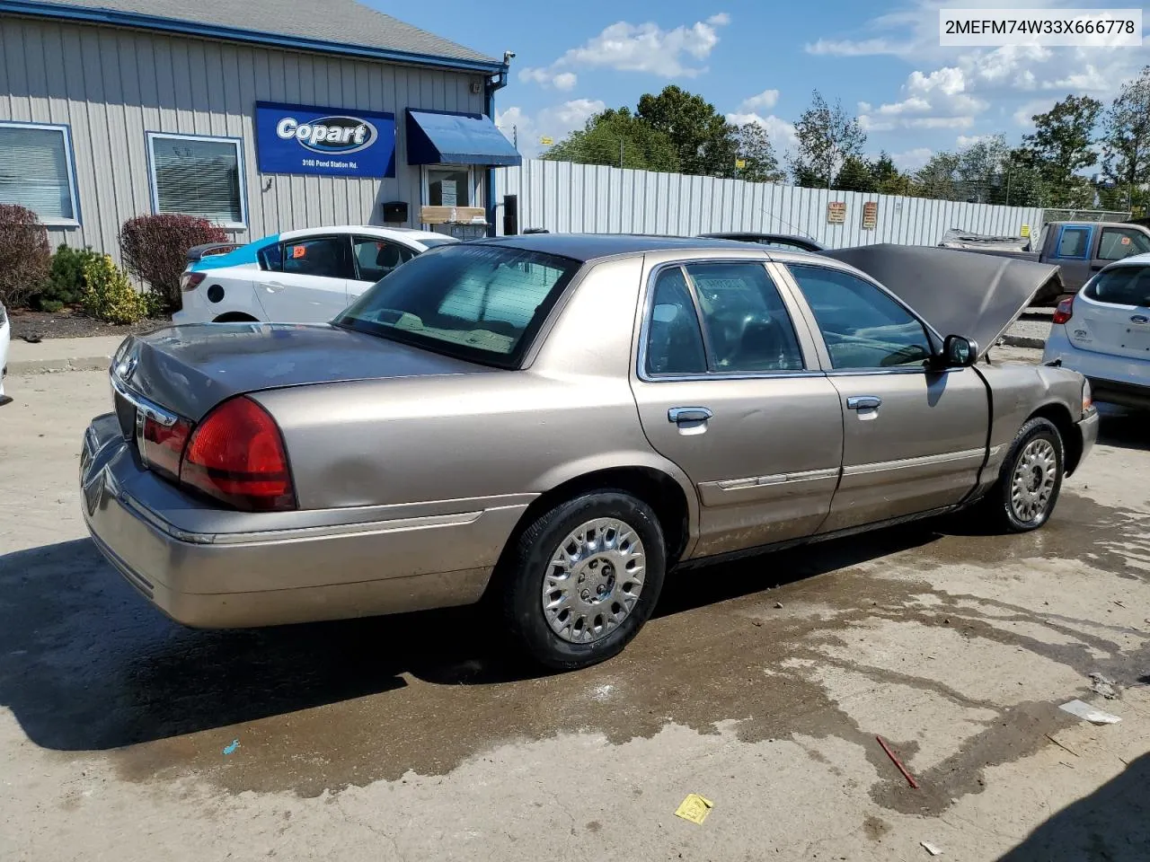 2003 Mercury Grand Marquis Gs VIN: 2MEFM74W33X666778 Lot: 72351814