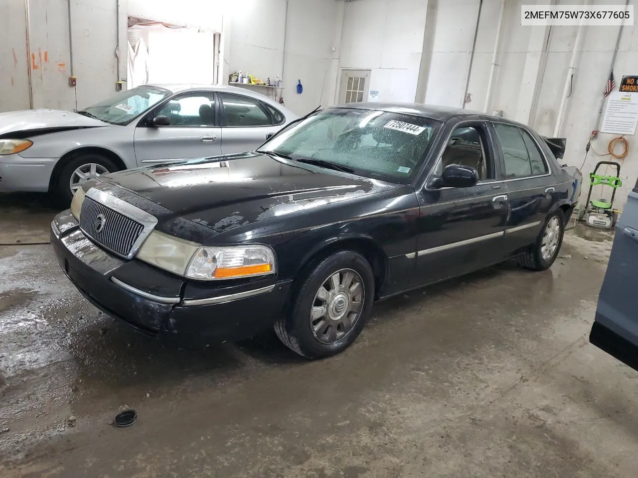 2003 Mercury Grand Marquis Ls VIN: 2MEFM75W73X677605 Lot: 72507444