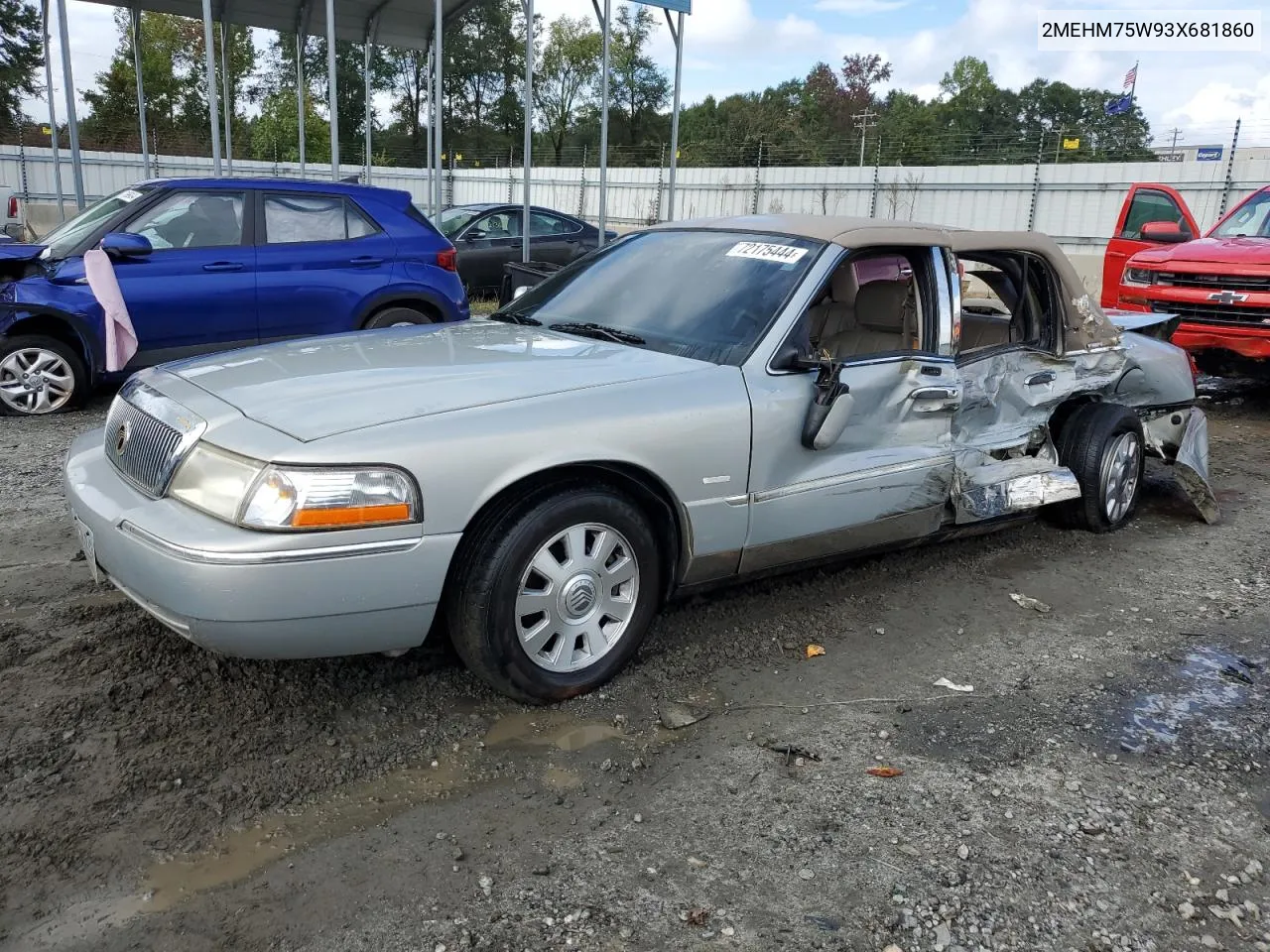 2003 Mercury Grand Marquis Ls VIN: 2MEHM75W93X681860 Lot: 72678844